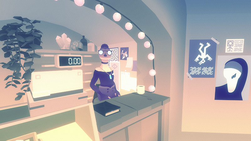 A screenshot of the shop keeper Eugenie from the game Dépanneur Notcurune